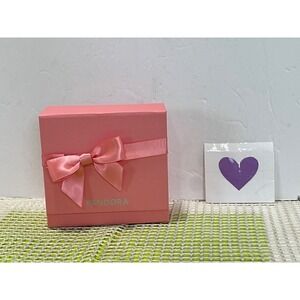 Pandora Pink Jewelry Gift Box w/ Ribbon Bow & Small White Inner Box
